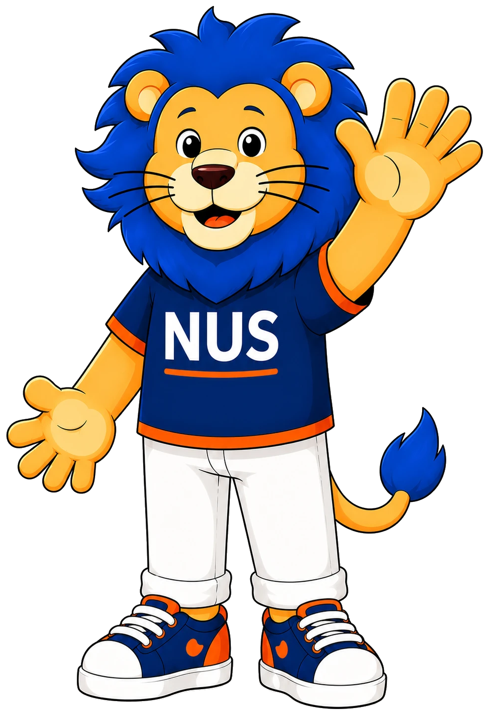 NUS Leo mascot waving